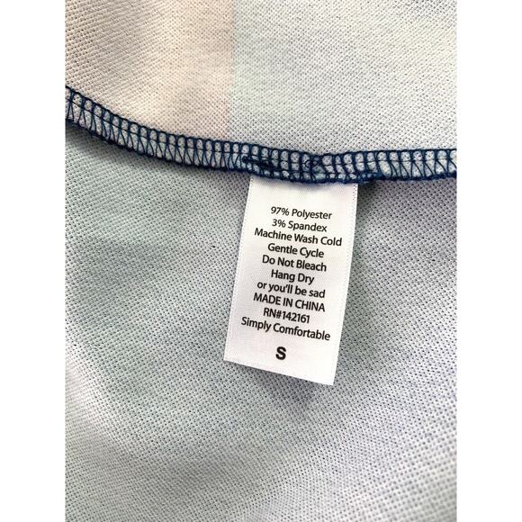 Womens Small Fit & Flare Dress Burgundy Red Blue‎ Short Sleeve Pockets - Picture 5 of 6